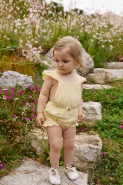 Organic Cotton Muslin Luciana Playsuit - Sunshine