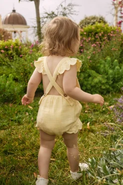 Organic Cotton Muslin Luciana Playsuit - Sunshine