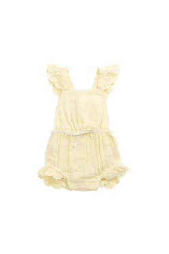 Organic Cotton Muslin Luciana Playsuit - Sunshine