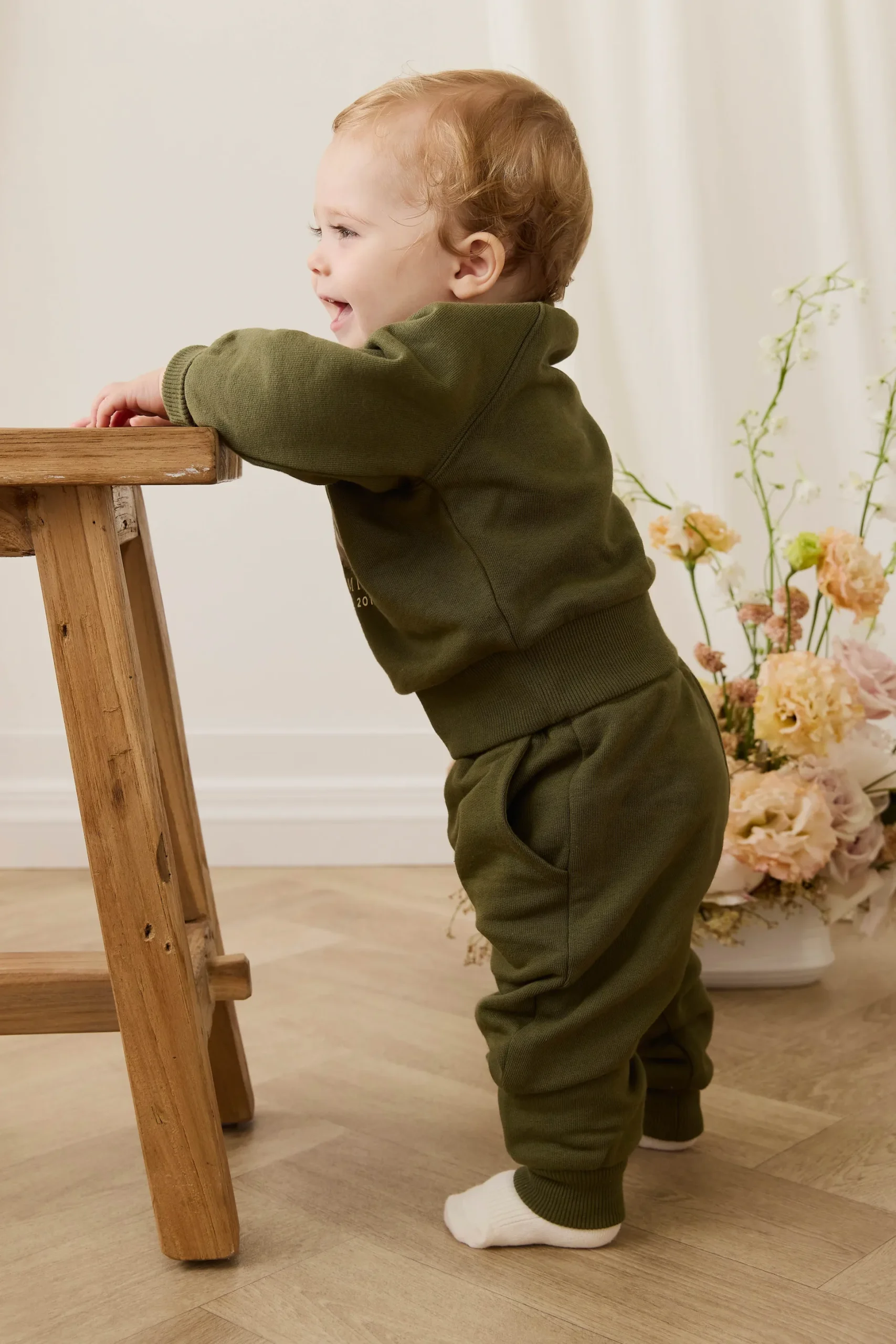 Organic Cotton Nash Track Pant - Sicilian Olive