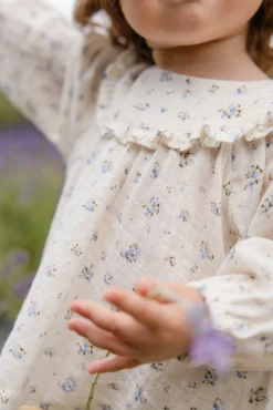 Organic Cotton Nathalie Blouse - Juniper Fields Blue
