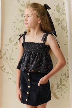 Organic Cotton Odette Top - Bianca Noir