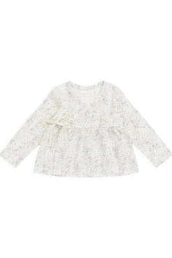 Organic Cotton Petal Wrap Top-Cottage Garden