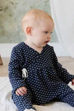 Organic Cotton Petal Wrap Top - Lisa Petite Indigo