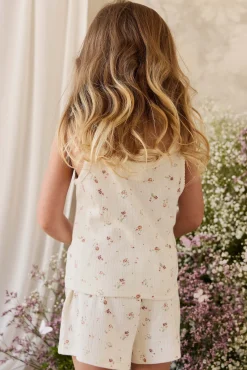 Organic Cotton Pointelle Anais Short - Eloise Egret