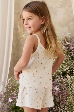 Organic Cotton Pointelle Anais Singlet - Eloise Egret