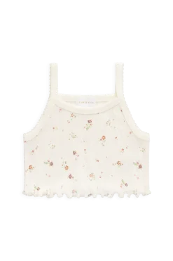 Organic Cotton Pointelle Bebe Singlet - Eloise Egret