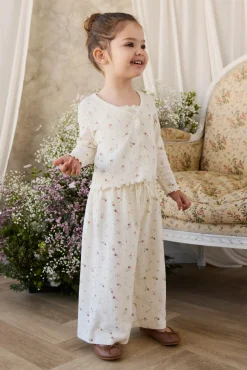 Organic Cotton Pointelle Carine Cardigan - Eloise Egret