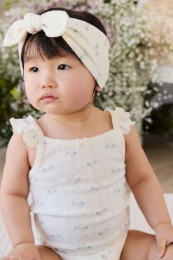 Organic Cotton Pointelle Eliane Bodysuit - Molly Blue