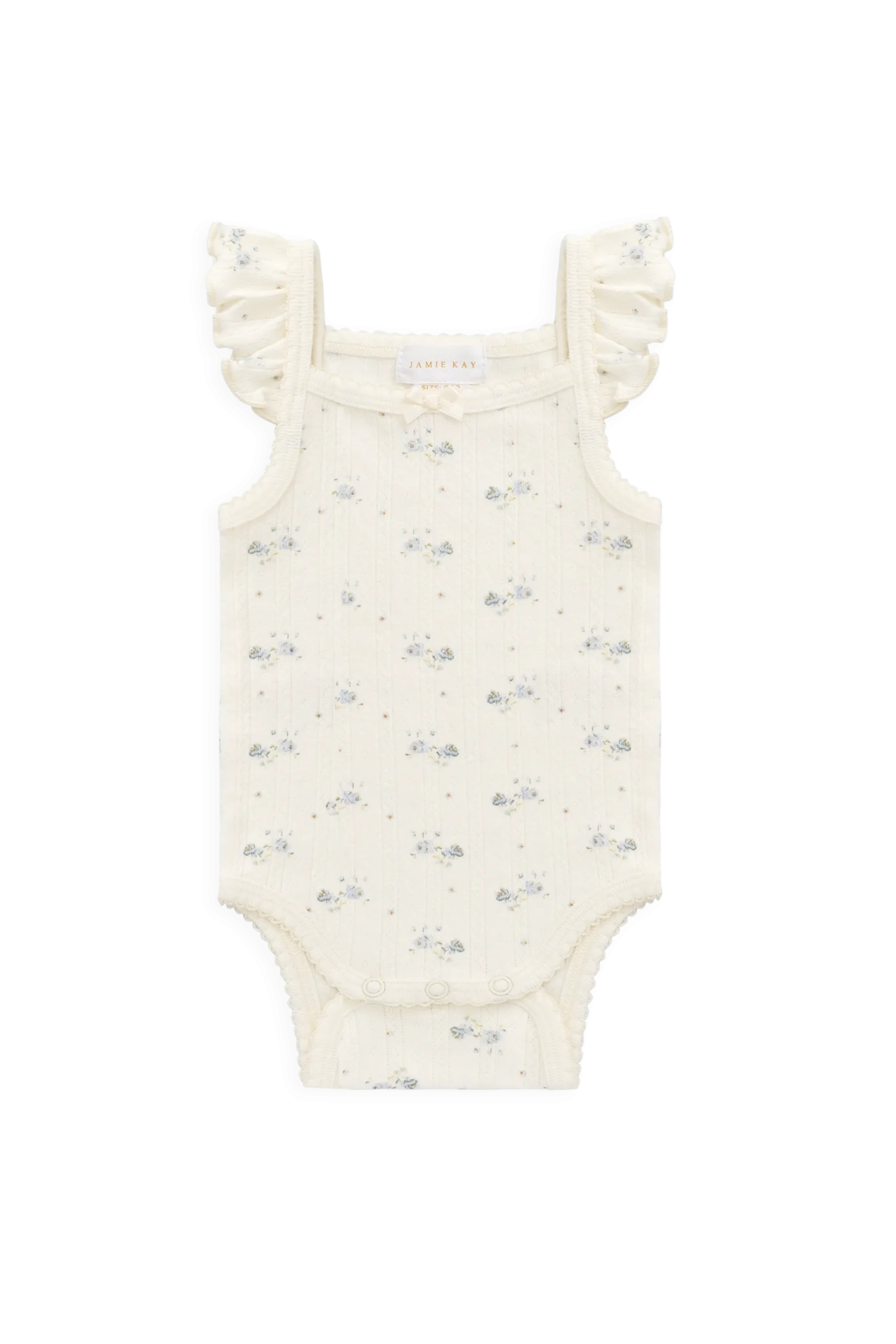 Organic Cotton Pointelle Eliane Bodysuit - Molly Blue