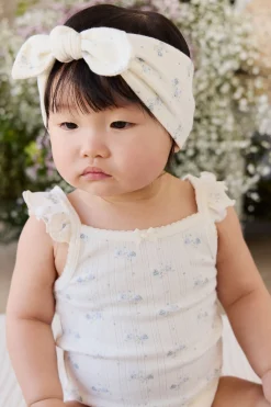 Organic Cotton Pointelle Eliane Bodysuit - Molly Blue