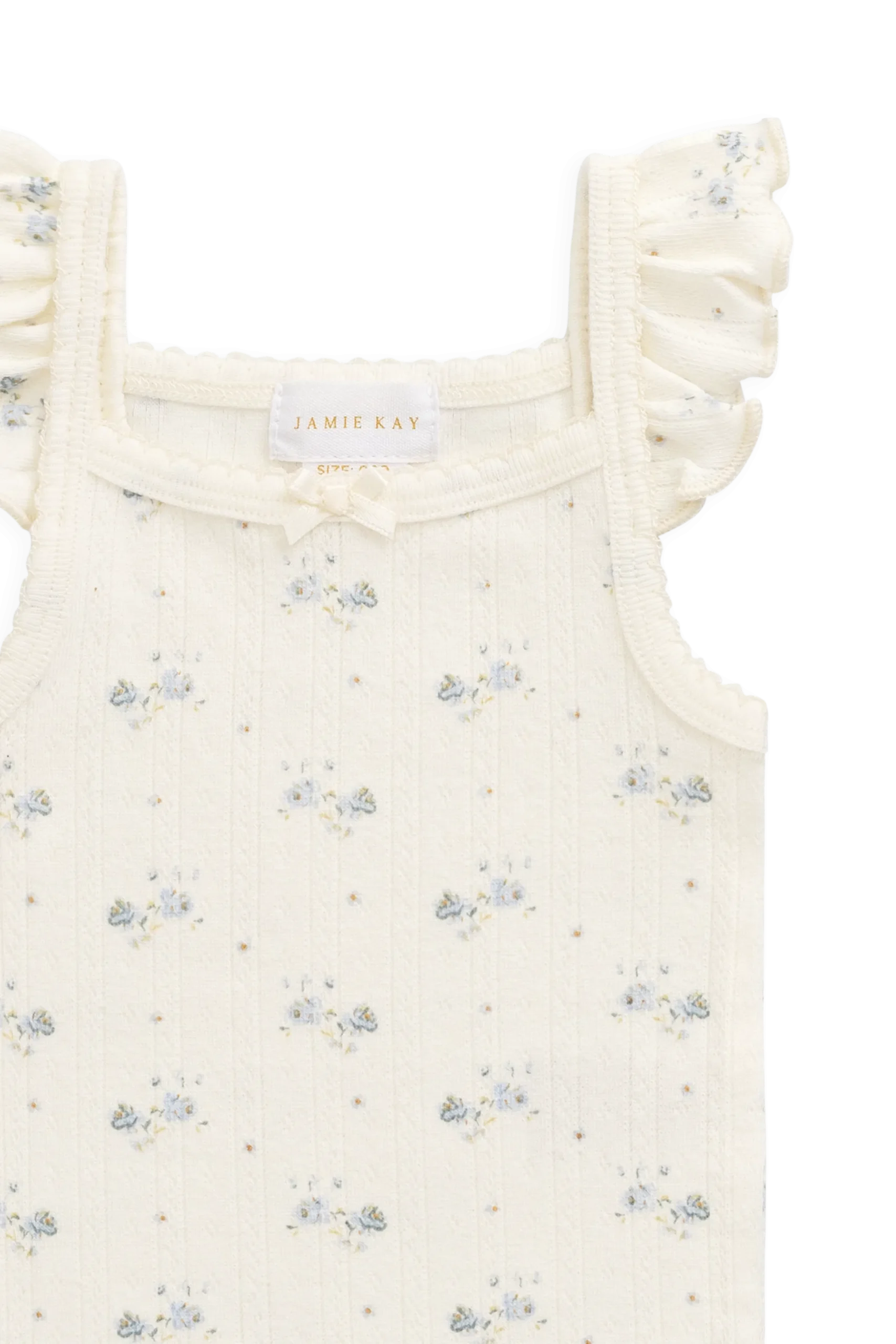 Organic Cotton Pointelle Eliane Bodysuit - Molly Blue