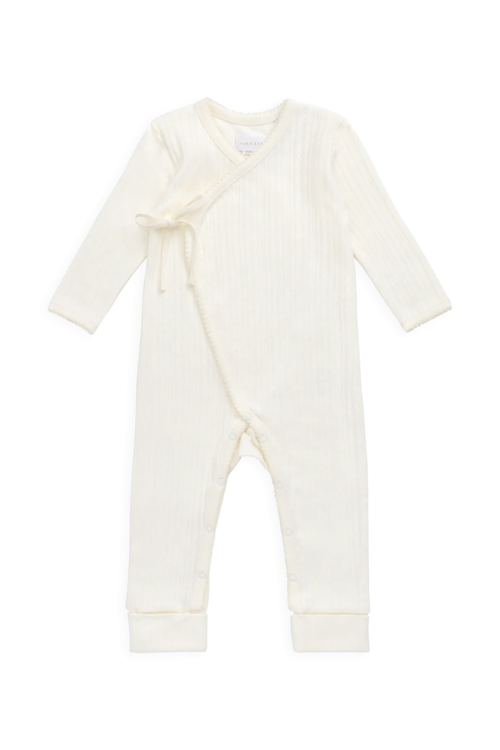 Organic Cotton Pointelle Estelle Onepiece - Parchment