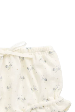 Organic Cotton Pointelle Frill Bloomer - Molly Blue