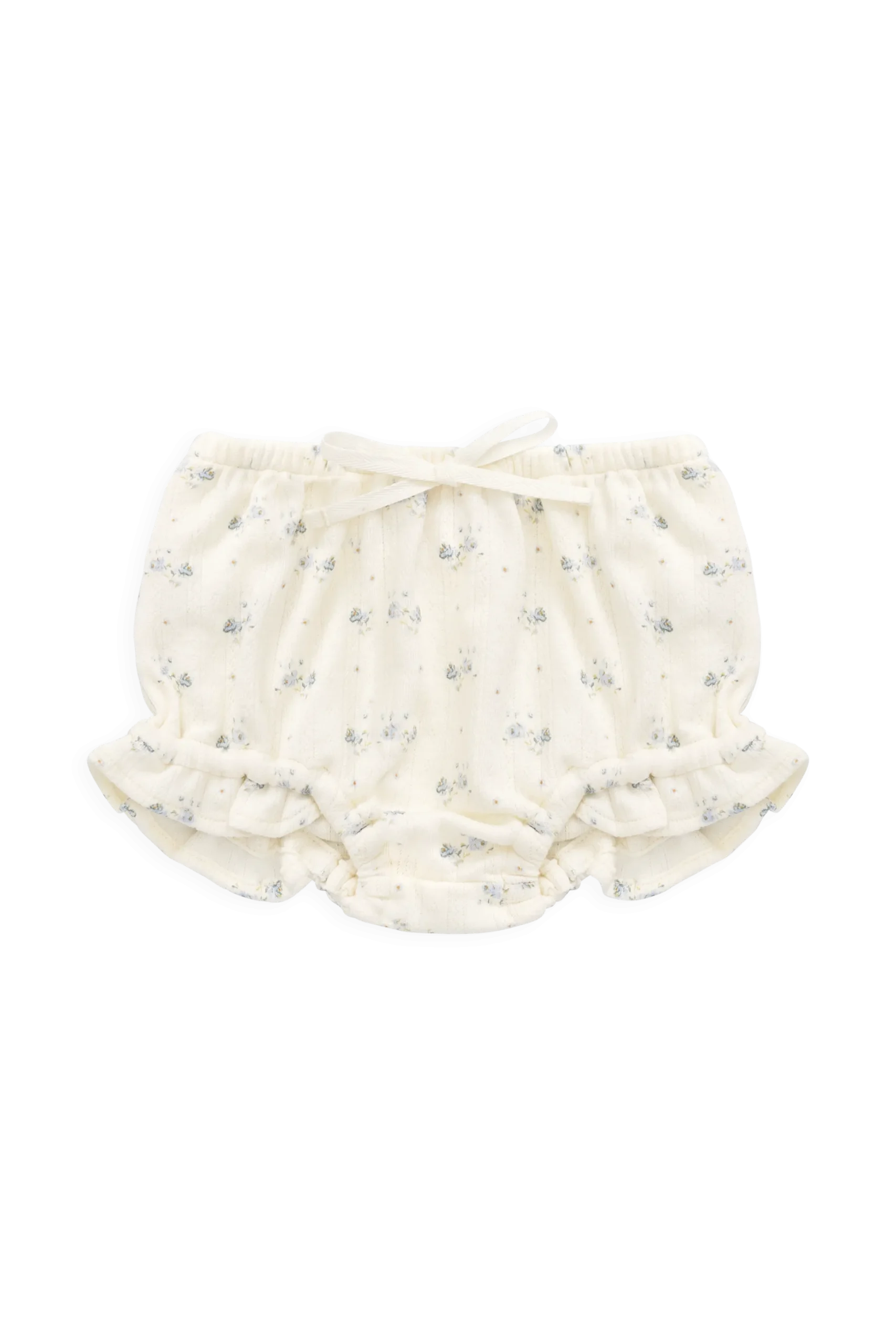 Organic Cotton Pointelle Frill Bloomer - Molly Blue