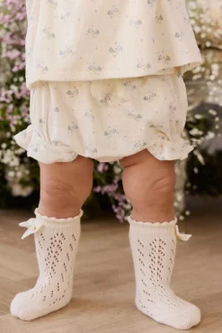 Organic Cotton Pointelle Frill Bloomer - Molly Blue