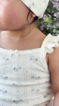 Organic Cotton Pointelle Headband - Molly Blue