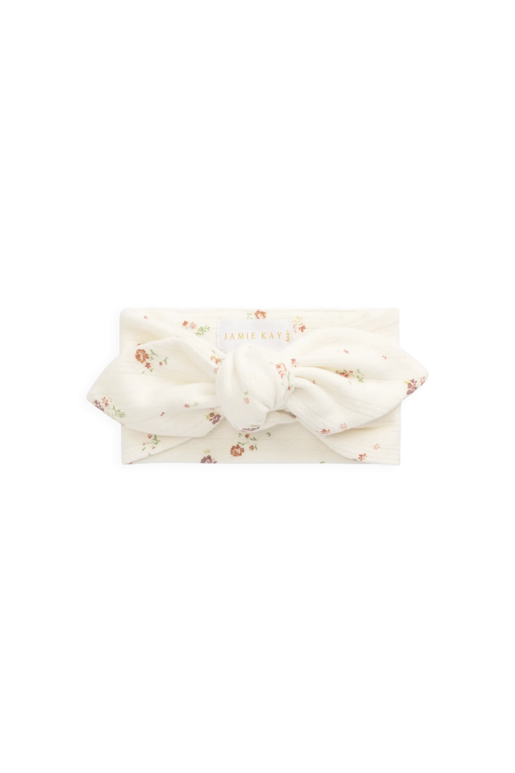 Organic Cotton Pointelle Headband - Eloise Egret