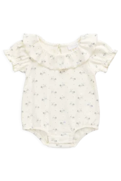 Organic Cotton Pointelle Marlene Bodysuit - Molly Blue