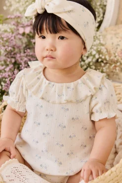 Organic Cotton Pointelle Marlene Bodysuit - Molly Blue