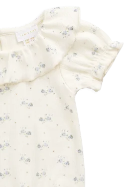 Organic Cotton Pointelle Marlene Bodysuit - Molly Blue