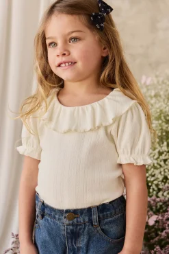 Organic Cotton Pointelle Marlene Top - Parchment