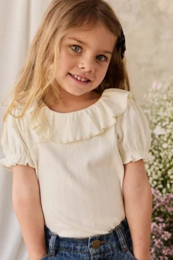 Organic Cotton Pointelle Marlene Top - Parchment