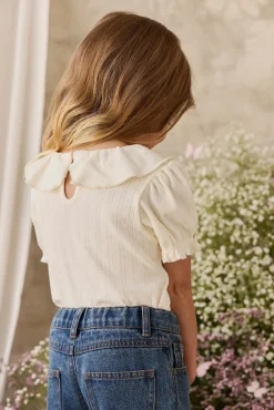 Organic Cotton Pointelle Marlene Top - Parchment