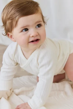 Organic Cotton Pointelle Marina Bodysuit - Parchment