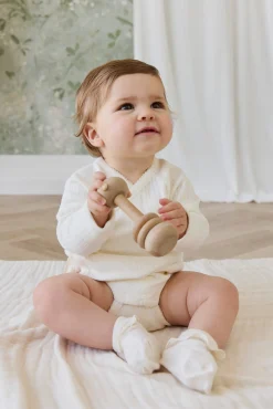 Organic Cotton Pointelle Marina Bodysuit - Parchment