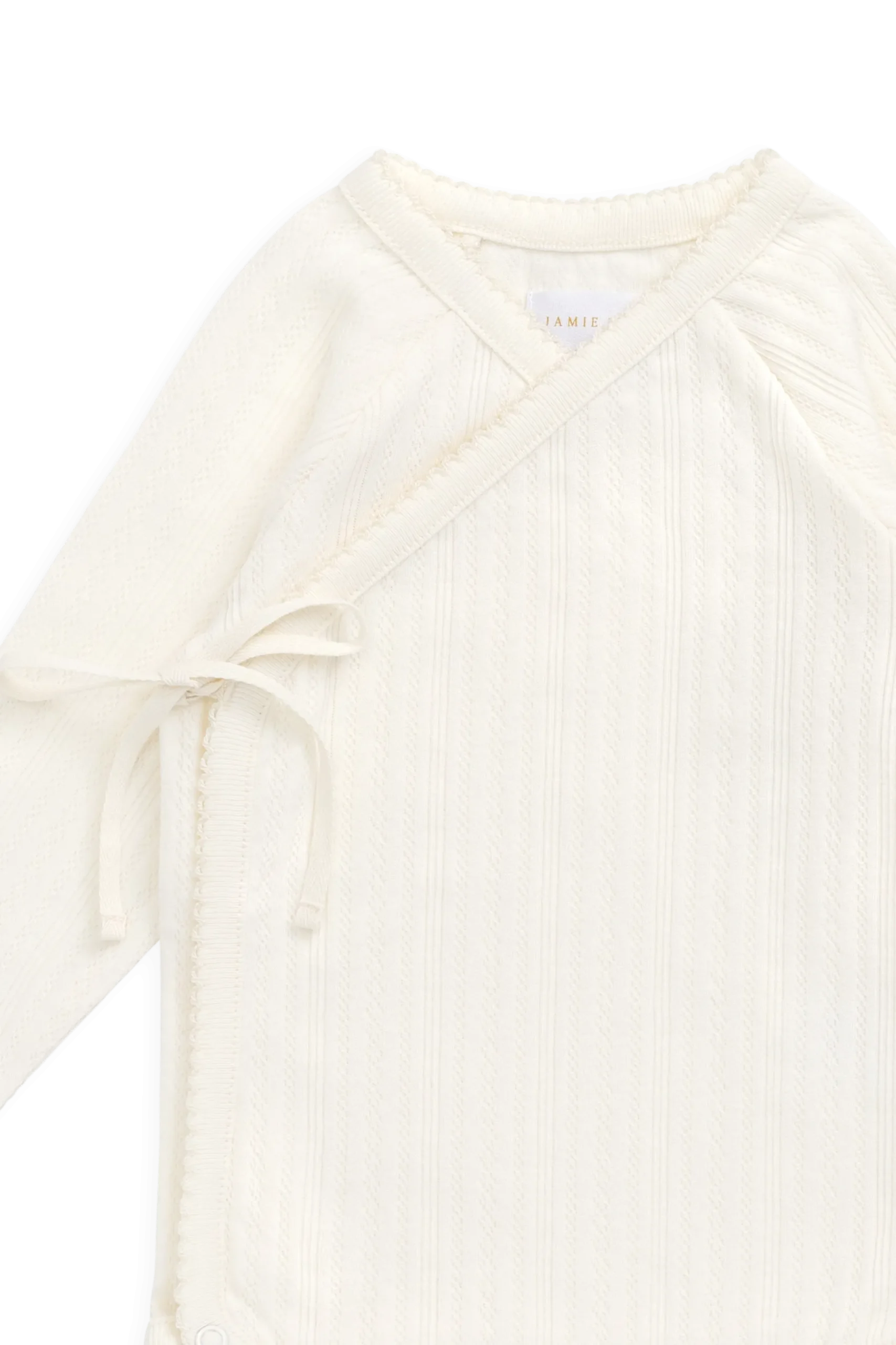 Organic Cotton Pointelle Marina Bodysuit - Parchment