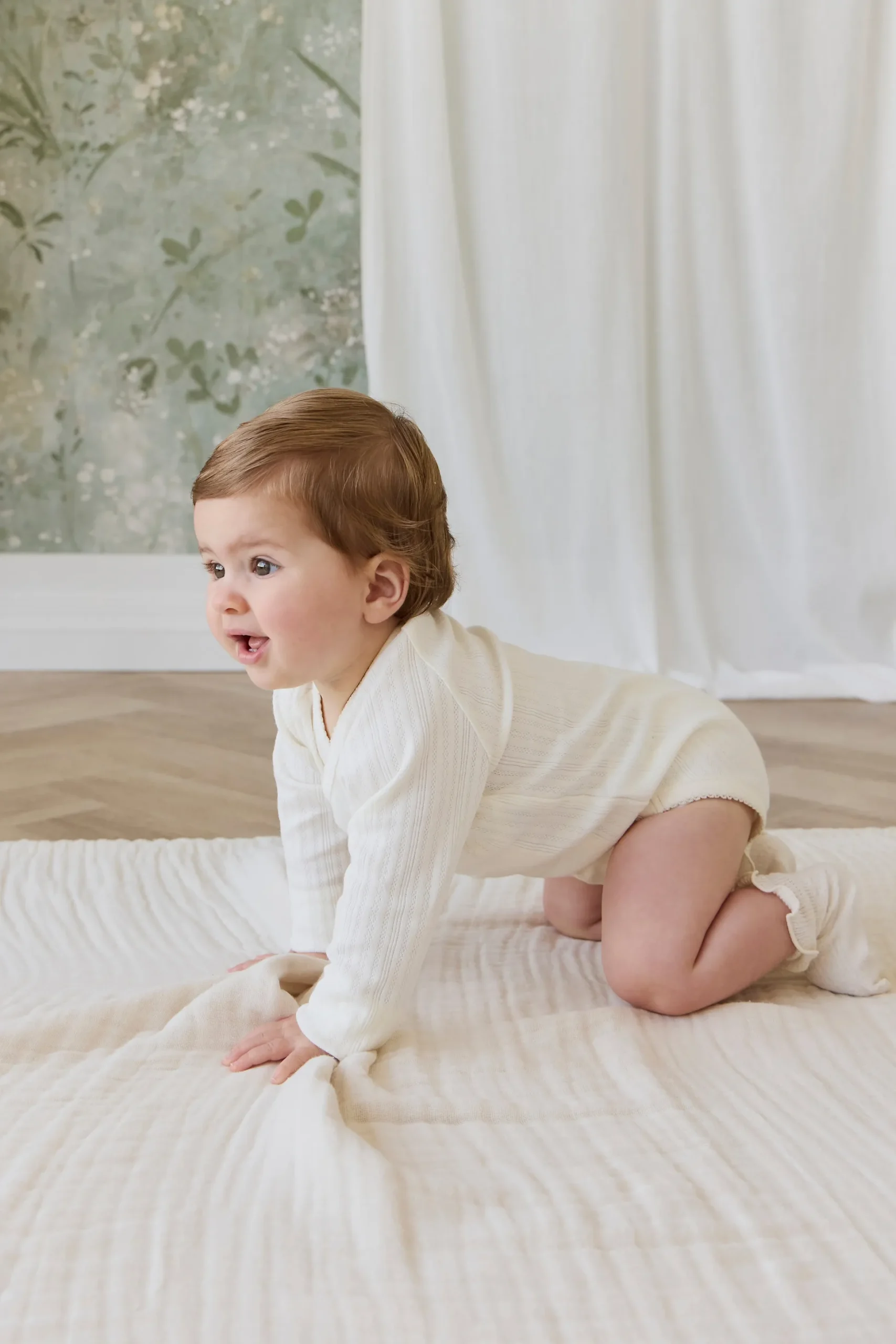 Organic Cotton Pointelle Marina Bodysuit - Parchment