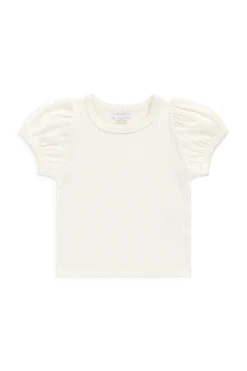 Organic Cotton Pointelle Rhea Top - Parchment