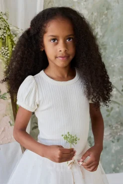 Organic Cotton Pointelle Rhea Top - Parchment