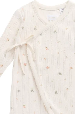 Organic Cotton Pointelle Wrap Onepiece - Sweet Magnolia Simple