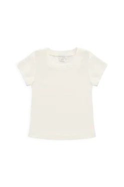 Organic Cotton Rib Helene Tee - Parchment