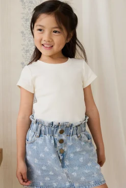 Organic Cotton Rib Helene Tee - Parchment
