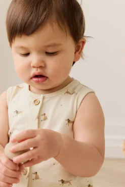 Organic Cotton Rupert Onepiece - Play Ball Cassava