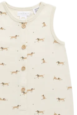 Organic Cotton Rupert Onepiece - Play Ball Cassava