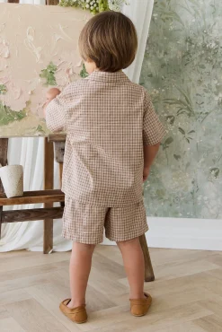 Organic Cotton Silas Shirt - Cabin Check Cocoa