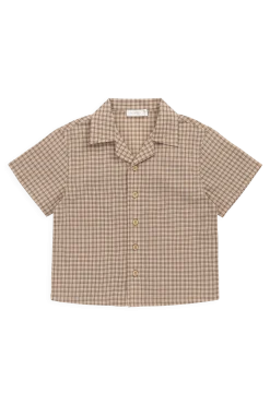 Organic Cotton Silas Shirt - Cabin Check Cocoa