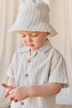 Organic Cotton Silas Shirt - Variegated Stripe Shoreline