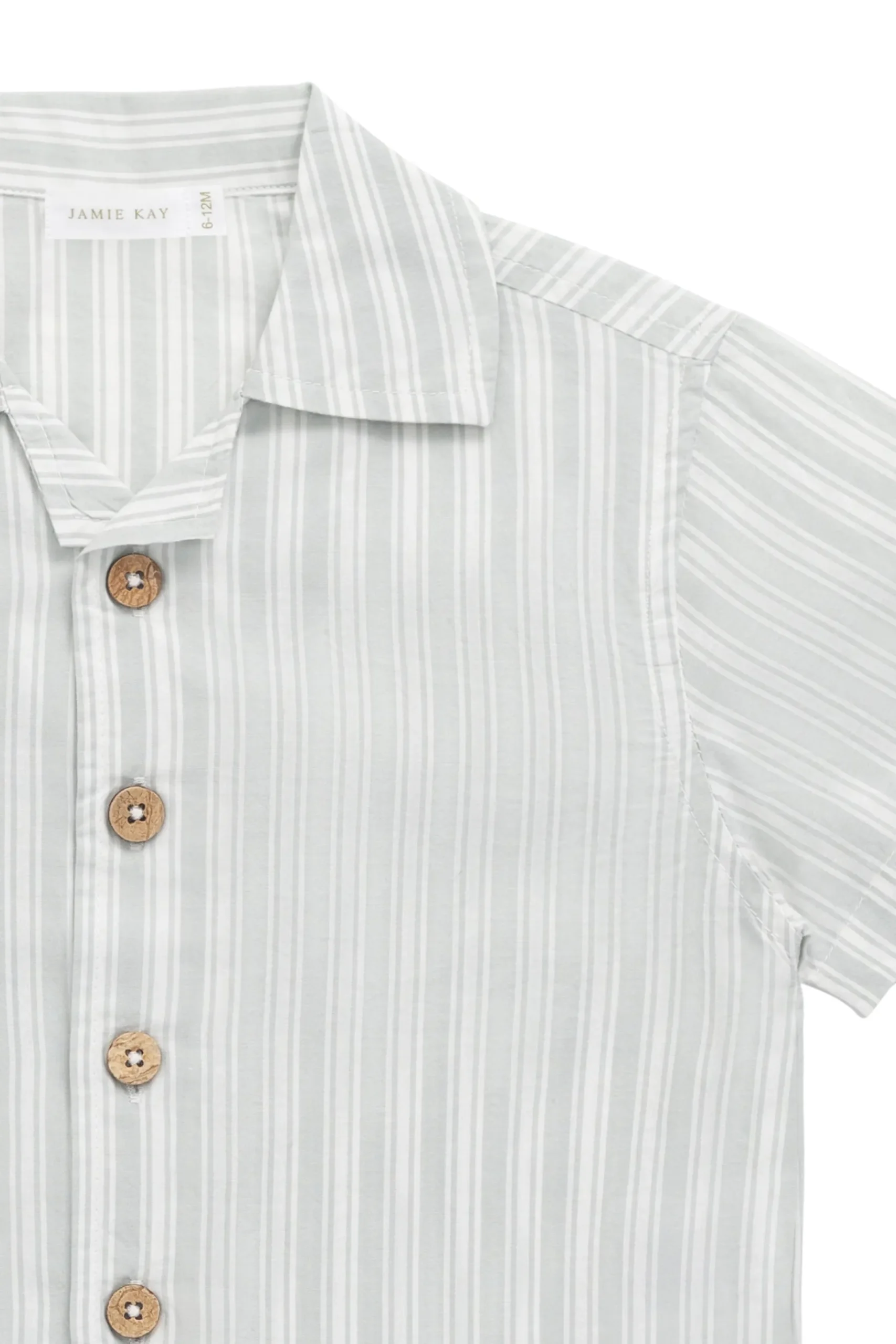 Organic Cotton Silas Shirt - Variegated Stripe Shoreline