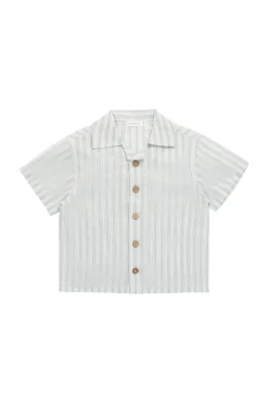 Organic Cotton Silas Shirt - Variegated Stripe Shoreline