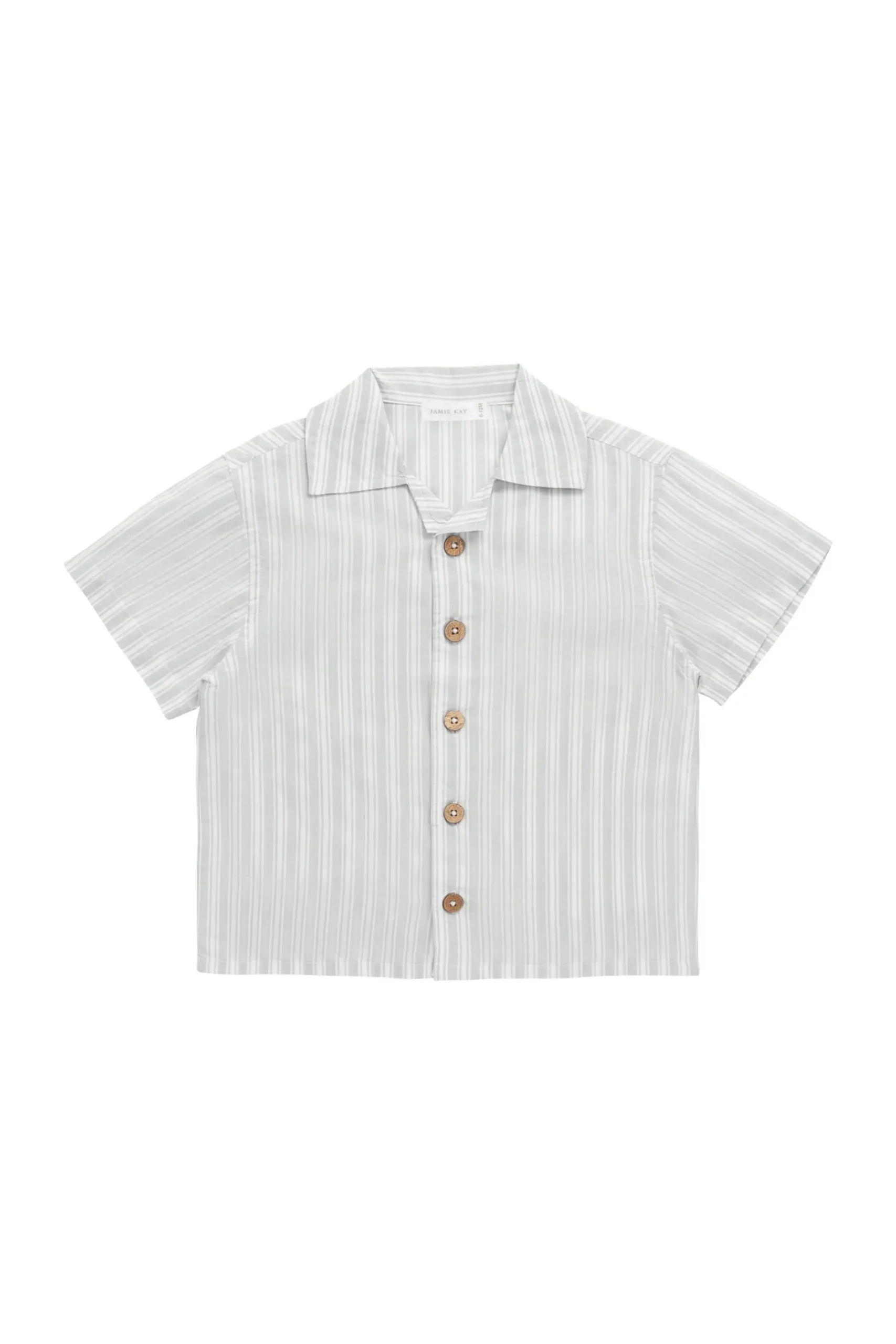 Organic Cotton Silas Shirt - Variegated Stripe Shoreline