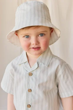 Organic Cotton Silas Shirt - Variegated Stripe Shoreline