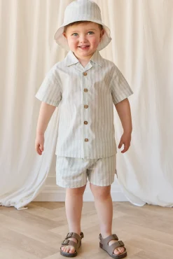 Organic Cotton Silas Short - Variegated Stripe Shoreline