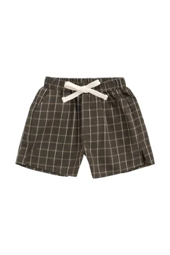 Organic Cotton Silas Short - Variegated Grid Tarmac