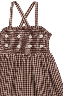 Organic Cotton Solenne Jumpsuit - Cinnamon Gingham