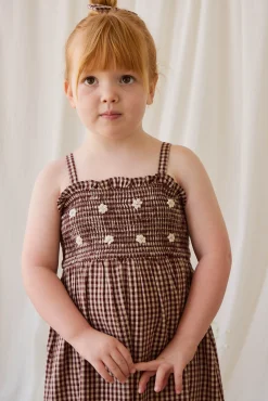 Organic Cotton Solenne Jumpsuit - Cinnamon Gingham